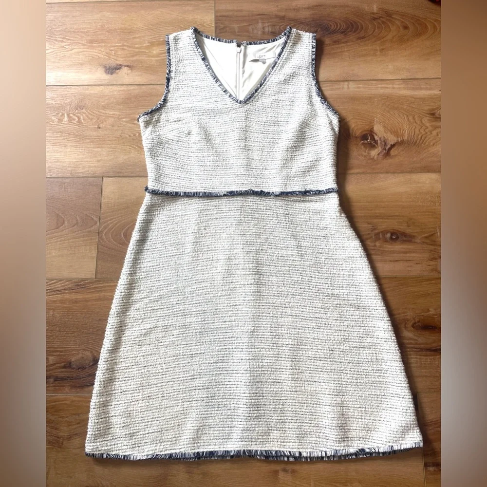 LOFT Fringe Boucle Flare Dress‎